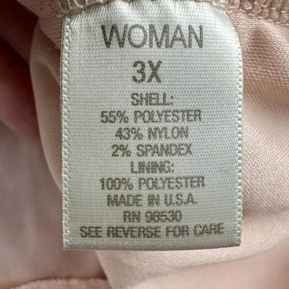 DressBarn Lace Overlay Blouse Women’s 3X Pink Short Sleeve Wedding *Made in USA* - Picture 5 of 11